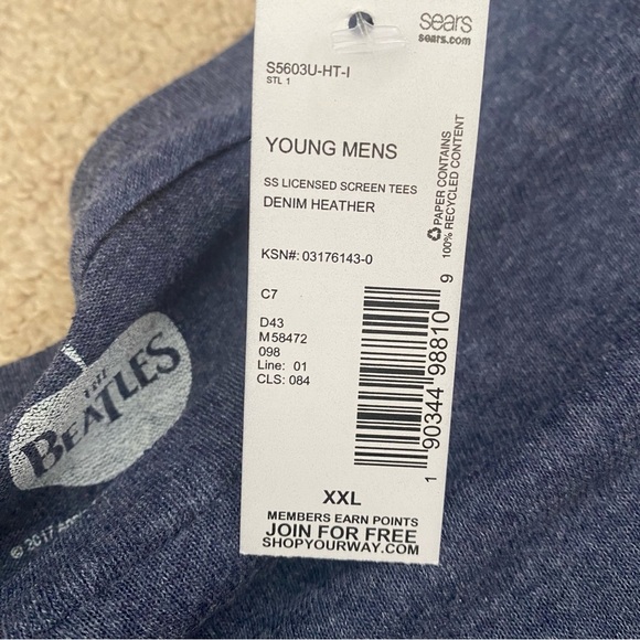 The Beatles T-shirt Men’s XXL‎ 2XL Heather Blue Graphic Band Jumping NEW - Picture 6 of 8